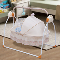 Electric Baby Rocker with 5 Swing Position Remote Control, Baby Swings with Timing&Bluetooth Function Baby Swing  Mosquito Net