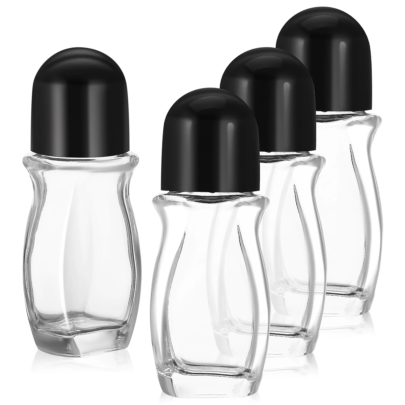 

4 pcs Roll-On Bottles Glass Roller Ball Containers For Essential Oils Travel Refillable Portable Small Roller Bottles Empty
