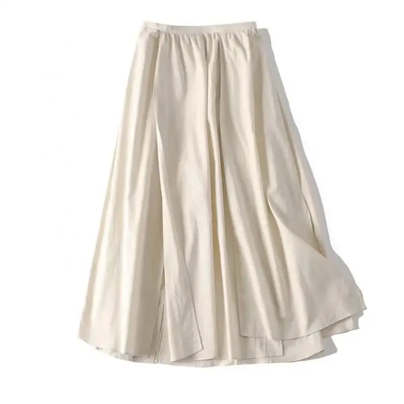 Maxdutti Southern French Lazy Minimalist Women's Clothing Casual Fashion Design Sense Niche Versatile Loose Midi Skirt Woman