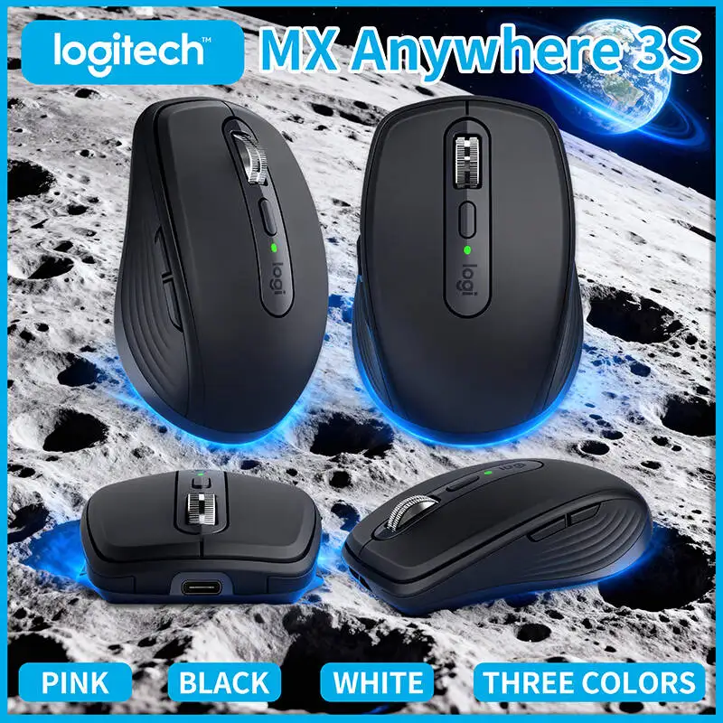 

Original Logitech MX Anywhere 3S Mouse, Pale Gray Color, Sweat resistant,Anti slip,Silent Magnetic Clicks, Fast Scrolling Wheel