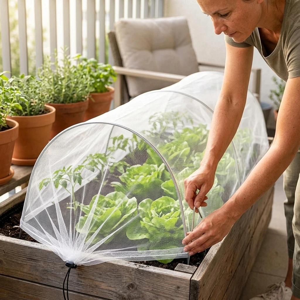 Thickened Polyester Garden Insect Net Cover With Frame For Vegetable Flower Bed Tunnel Protections