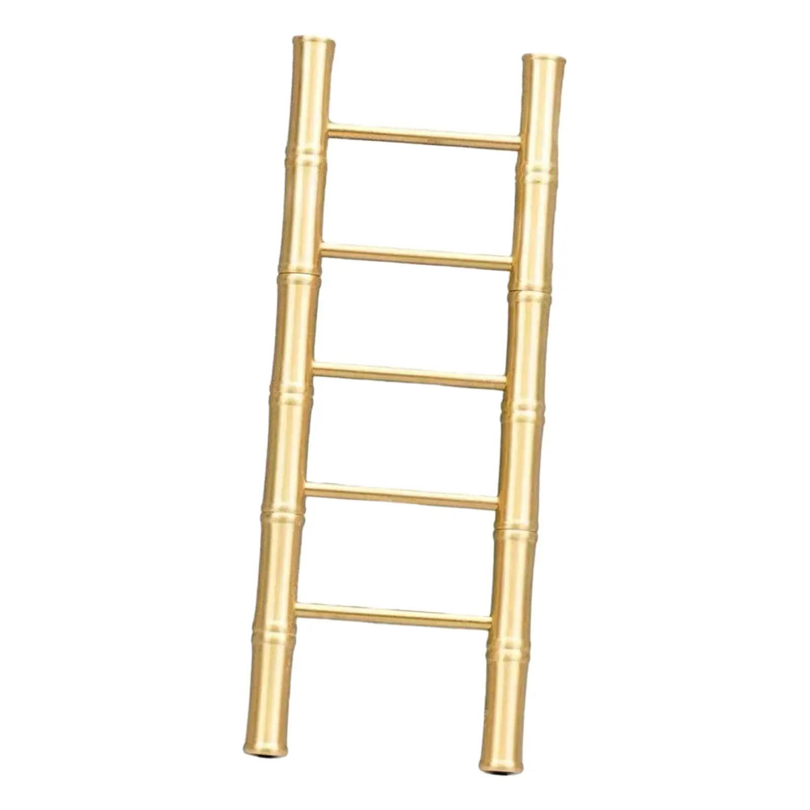Brass 17.8cm Tall Ladder Statue Feng Shui Ornament Chinese Crafts Decorative Display Table Adornment for Home Office Decor