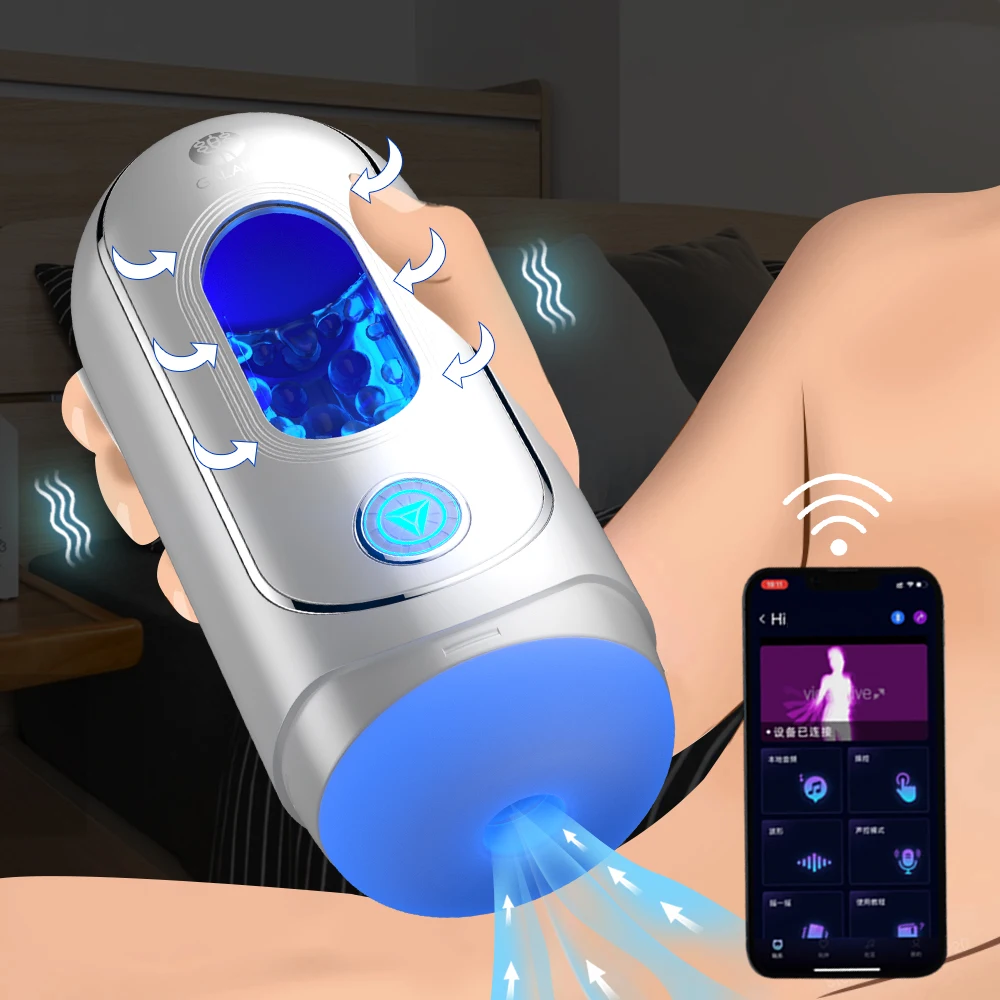 APP Control Automatic Male Masturbator For Men Telescopic Rotation Silicone Vagina Masturbation Sex Toys for Men Mastubator