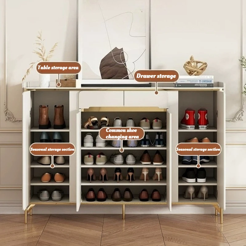 Household Multi Layer Shoe Cabinets Storage Nordic Luxury Entryway Shoe Rack Vertical Bench Meuble Chausssure Home Furniture