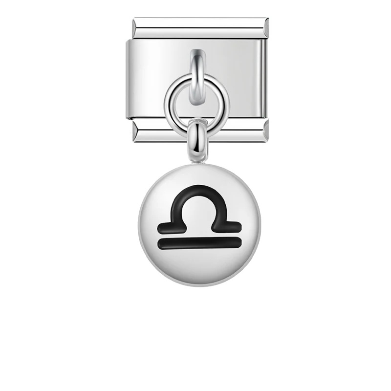 Hapiship 2025 جديد إمرأة جولة 12 كوكبة دلايات إيطالية صالح 9 مللي متر سوار الفولاذ المقاوم للصدأ لتقوم بها بنفسك صنع المجوهرات DJ1489 #4