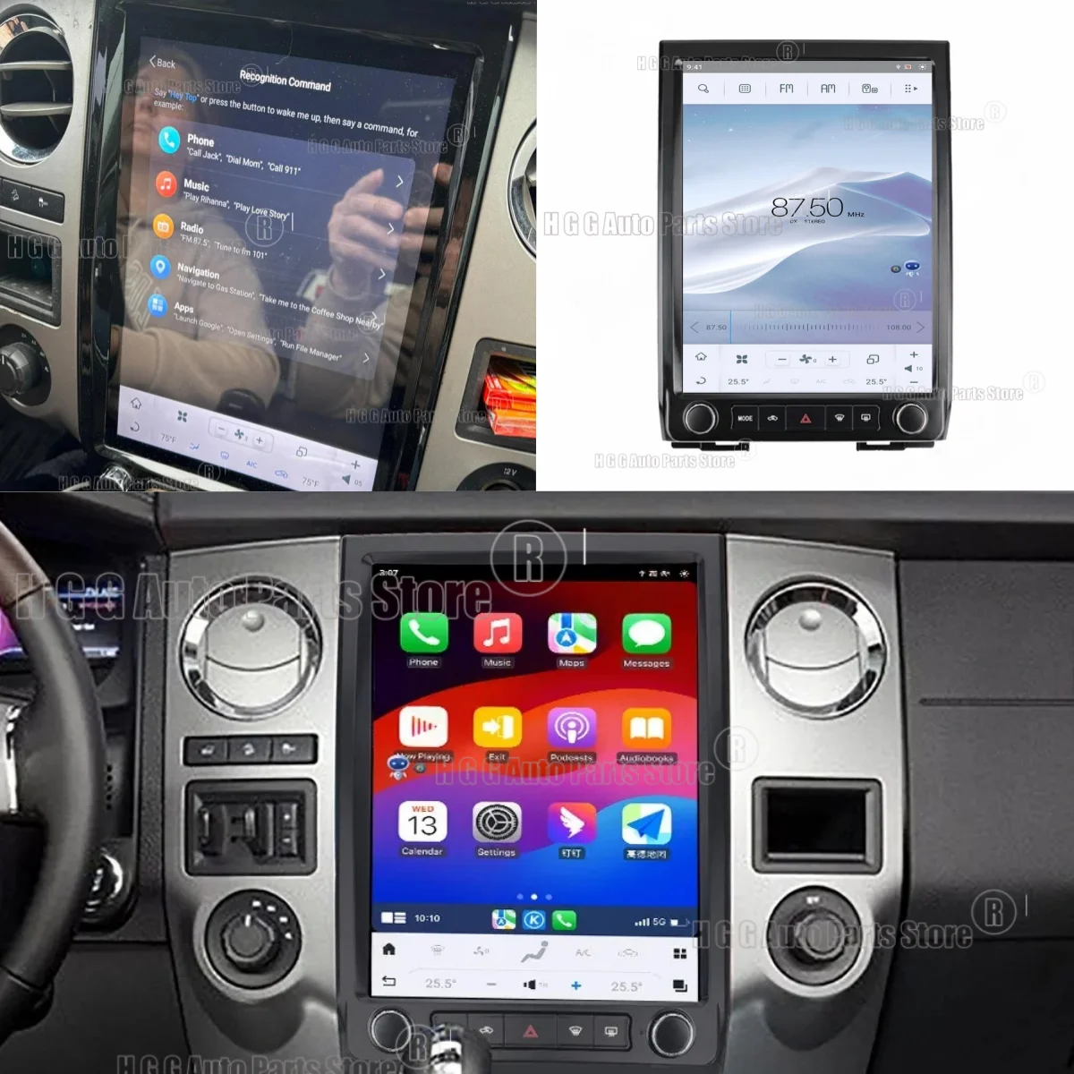 

Автомобильное Android-радио для Ford Expedition 2015, 2016, 2017, GPS-навигация, мультимедийное головное устройство, видеоплеер, 12,1-дюймовый сенсорный экран, Carplay