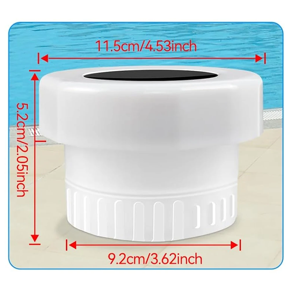 Pool Chlorine Tablet Dispenser Solar Floating Chlorine Dispenser Colorful Downlight Tub Chlorine Floater Floating Water Cleaner