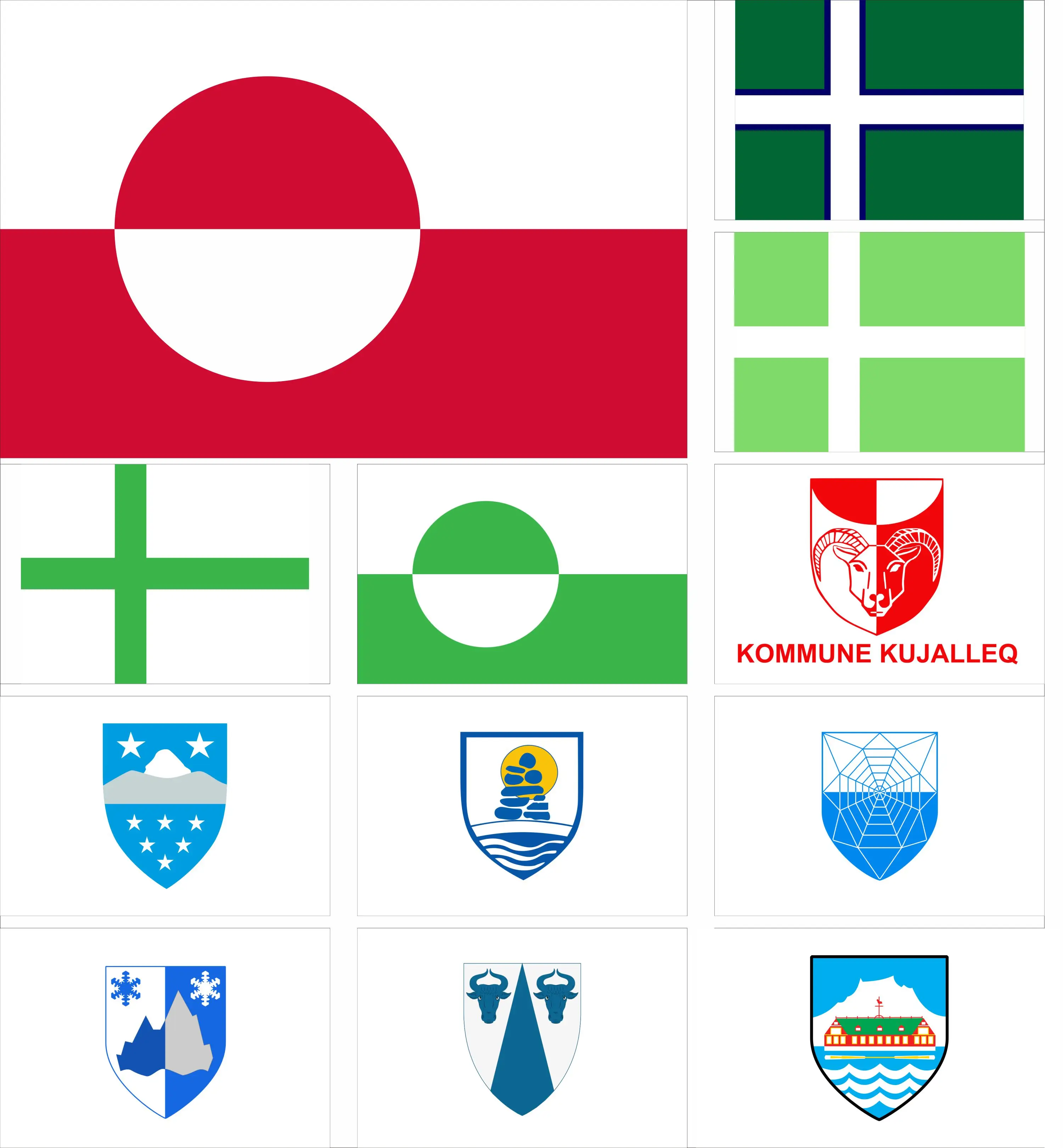Denmark Greenland flag Kujalleq Municipality and Qeqqata banner 3x5ft 90x150cm Double sided printing Sermersooq or Aasiaat flags
