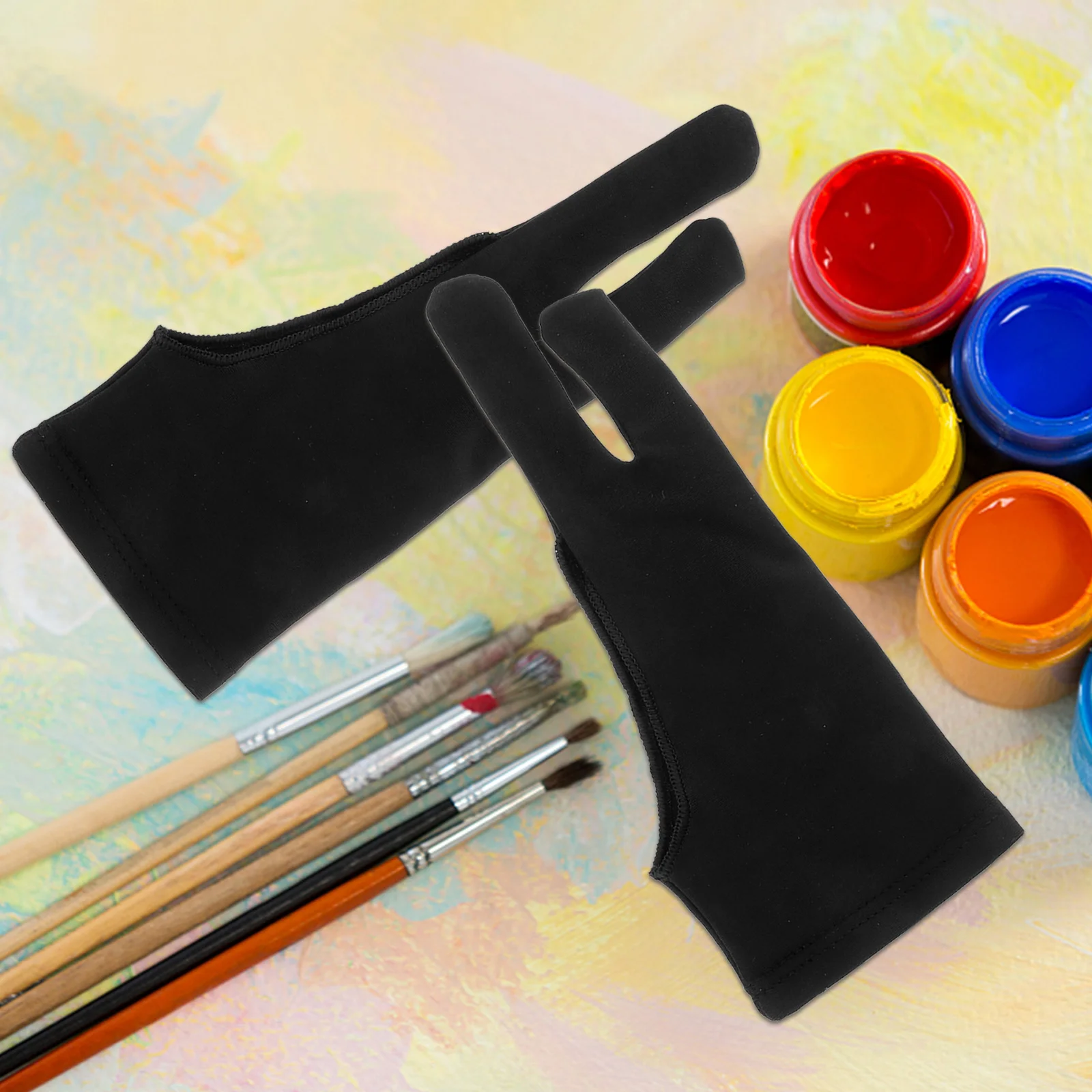 

4pcs Professional Drawing Glove For Artist One Finger Sketch Painting Tablet Elastic Graphics Hand Supplies