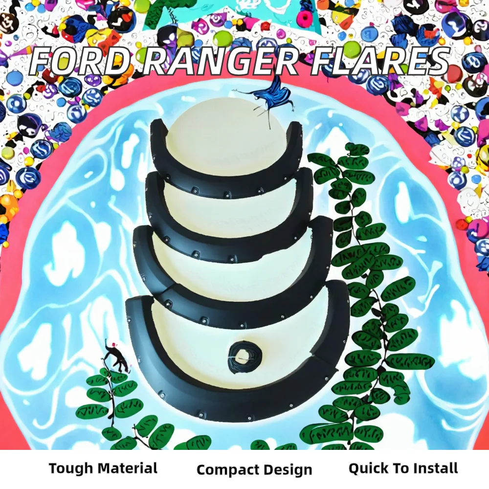 تصميم Bushwacker لعام 2023 ملحقات قوس عجلة Ranger Wildtrak أجزاء مشاعل الحاجز مجموعات جسم السيارة #3