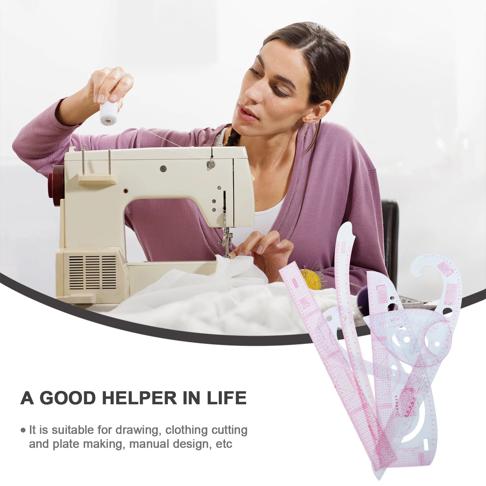 

1 Set Multifunctional Clothing Cutting Sleeve For Sewing Gauge Tailor Craft Tool Patchwork Ruler Curve Ruler Fabric Cutting Tool