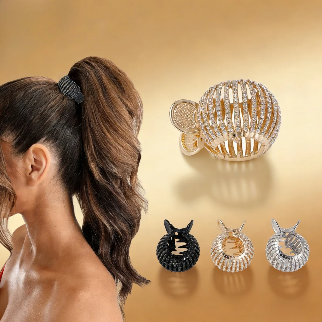 

Круглая заколка-крабик из сплава для волос, модная новинка, для женщин, с защитой от спадания, аксессуар для густых волос