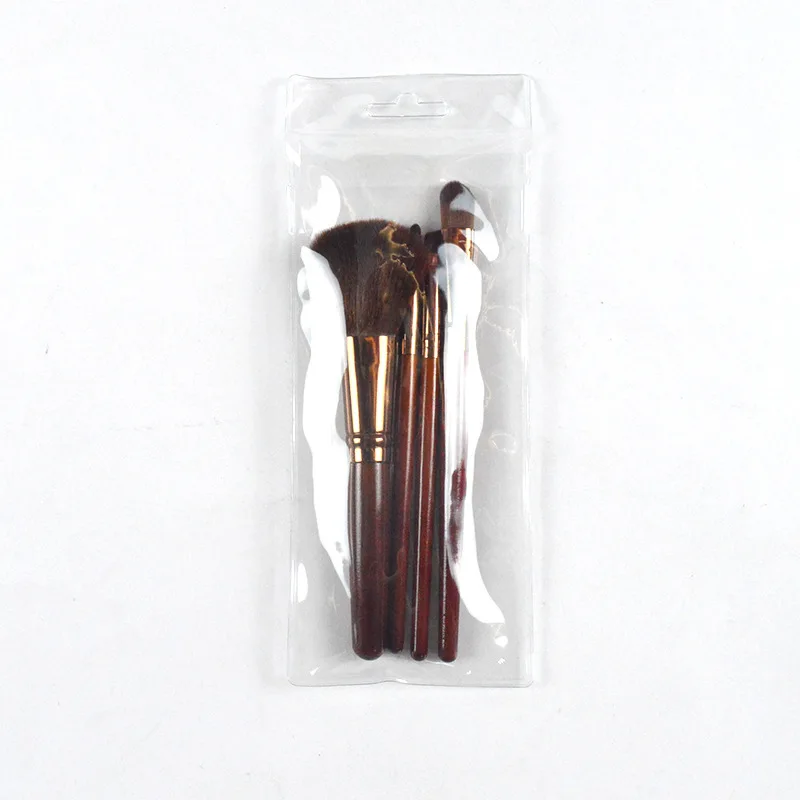 4Pcs Coffee Makeup Brush Make Up Tools Liquid Foundation Concealer Make Up Brushes Wood Handle Brushes Beauty Tools Professional