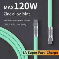 120w Super Fast Charge PD 6A Type C Liquid Silicone Cable Quick Charge 1M 2M Usb Cable Usb C to C Charger Cable 1M 2M Cable