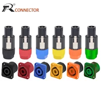 1 Juego de conector de Cable de Audio Speakon, bloqueo giratorio, 4 polos, enchufe macho hembra, adaptador de altavoz para amplificador Speakon