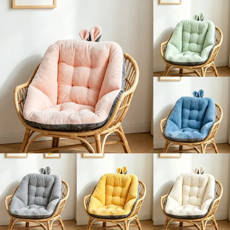 45x45cm Rabbit Ear Shaped Cushion Office Seat Backrest Thickened Plush Seat Cushion Super Soft Decoration Home