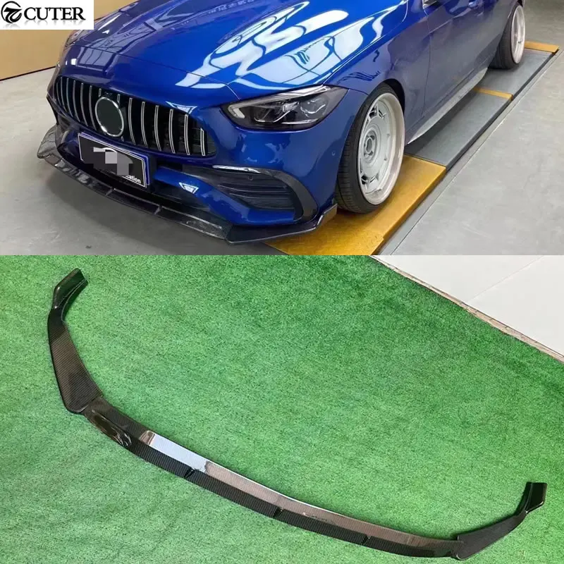 W206 C200 C260 Carbon Fiber Front Bumper Lip for Benz W206 C260 C200 Car Body Kit 2023