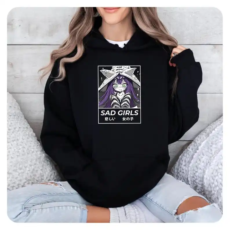 Sad Girls Hoodie Lulu - Japanese Style Gaming Sweatshirt, Unisex Hooded Sweatshirt, Hoodie, Gamer Gift