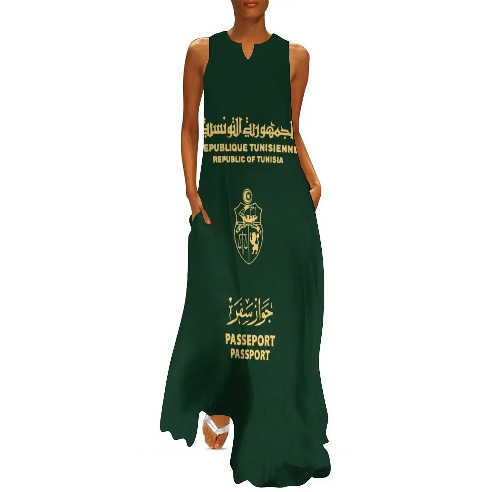 

Tunisia Tunisian passport Long Dress luxury women's party dress evening prom fairy dress woman