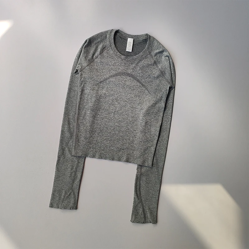 New Sports Long Sleeved Women\'s Autumn and Winter Round Neck Quick Drying Running Training Pilates Fitness Tops Yoga Clothes
