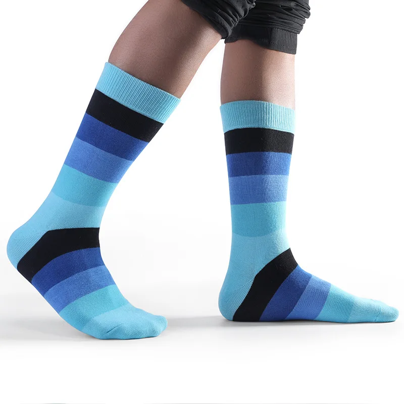 5 Pairs Large Big Size EU 46,47,48 Men's Happy Colorful Striped Plus Size Socks Harajuku Combed Cotton Sock Male Christmas Gift