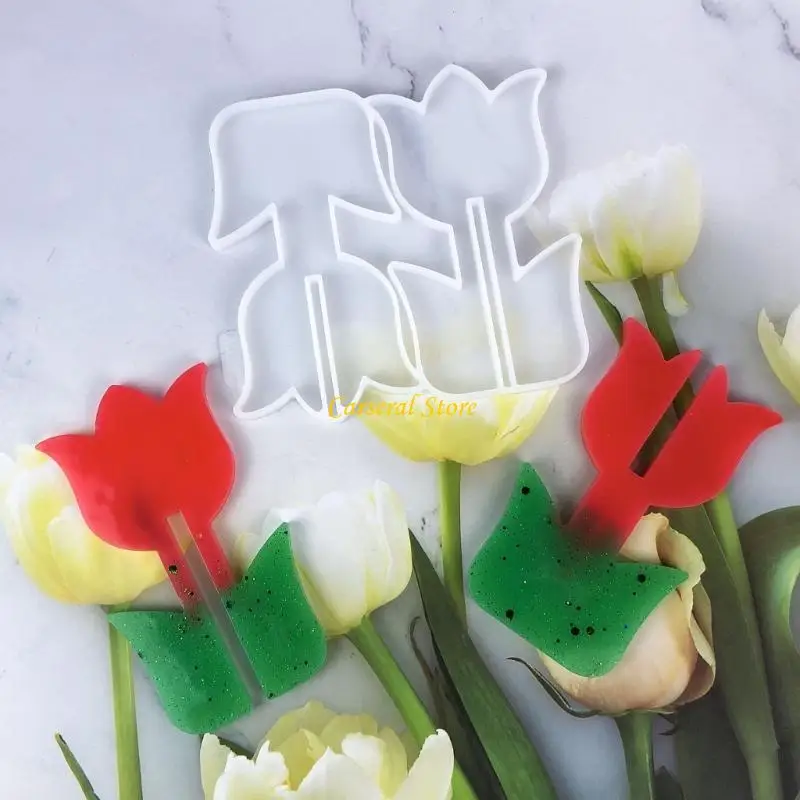 

M4YF Versatile Home Decoration Silicone Mold Tulips Flower Shaped Ornament Mould