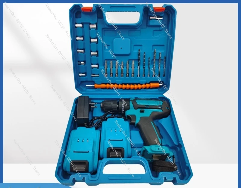21V Lithium Battery Electric Drill Set, Long Lasting Power Tool Kit, Compact Steel Drill Variety
