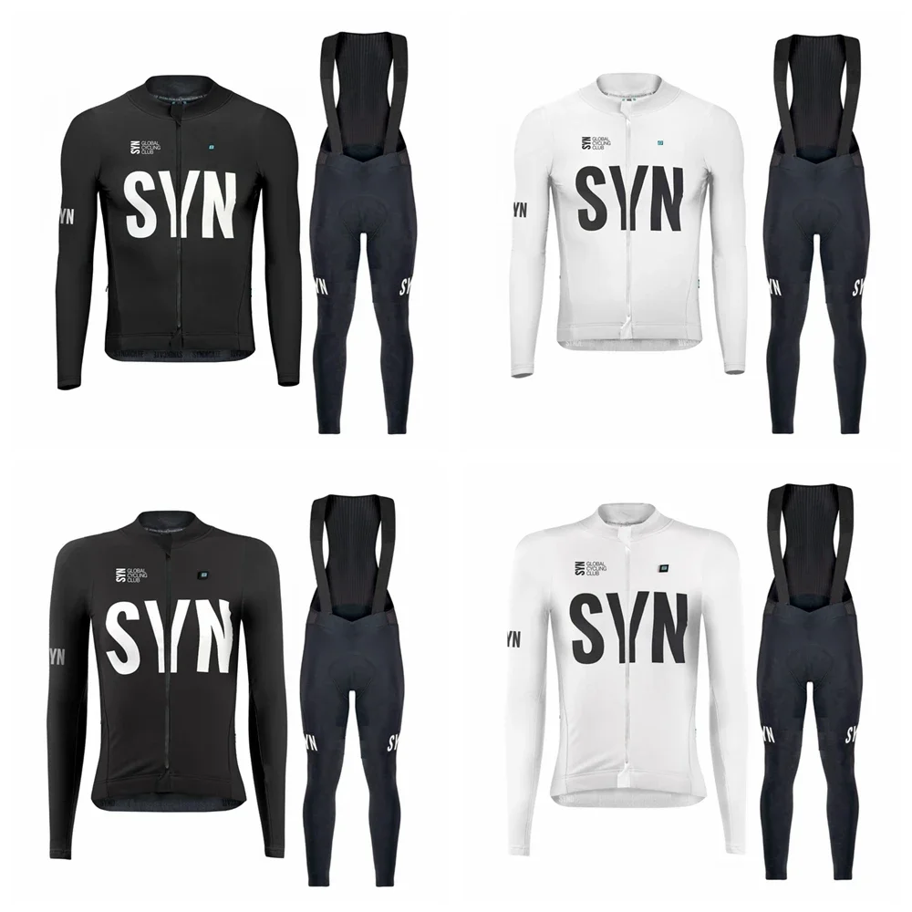 AliExpress LOVETHEPAIN 2026 Syn  Men Women Bicycle Set Black white unisex winter fleece long sleeve cycling jersey and bib pants (fleece not included)
