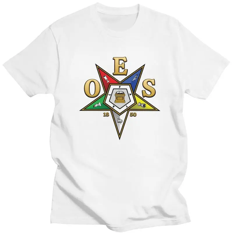 Custom OES Emblem Order Of The Eastern Star Tshirts for Men Short Sleeves Leisure T Shirt Cool T-shirts Pure Cotton Tee Gift