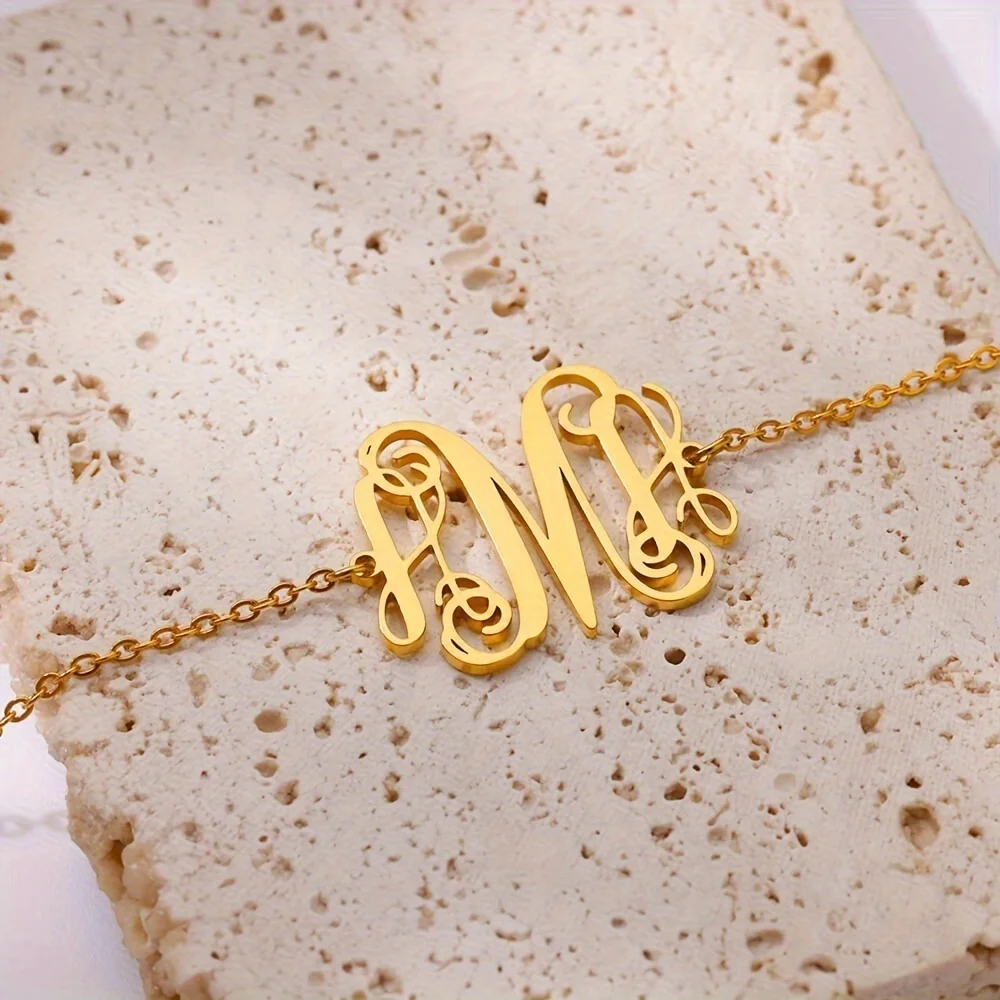 Personalized Interwoven Letter Name Anklets For Women Stainless Steel Handmade Custom Name Anklet Customized Jewelry Gifts