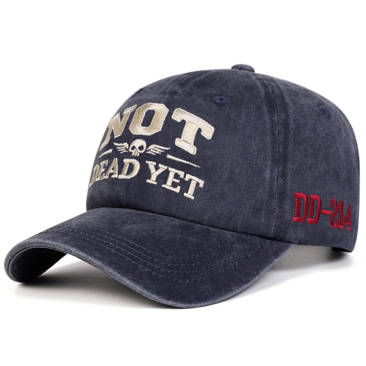 Unisex-Baseballkappen mit Stickerei „NOT DEAD YET“, für Frühling und Herbst, für den Außenbereich, verstellbar, lässige Hüte, Sonnenschutzhut, Sportkappe – Detail 5