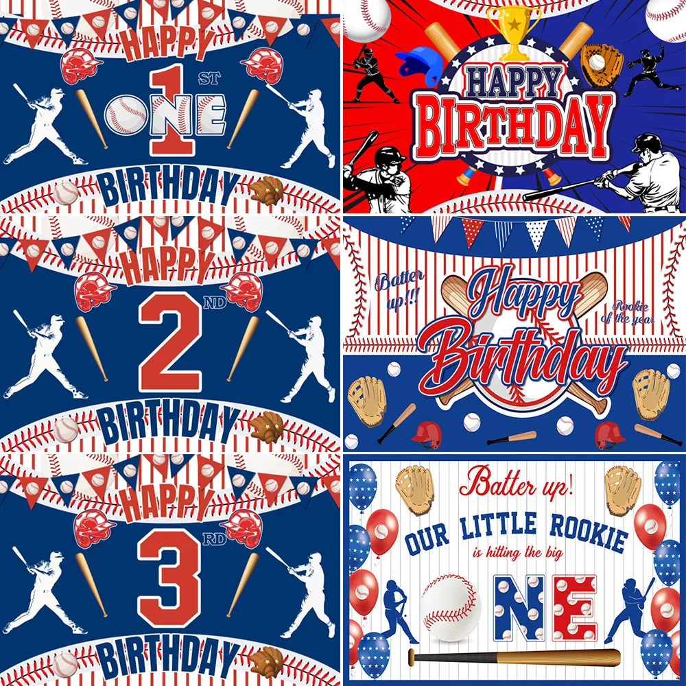 

Baseball Happy Birthday Party Sport Theme Background Decoration Stadium Photo Boy Children Birthday Gift Photography Prop Custom