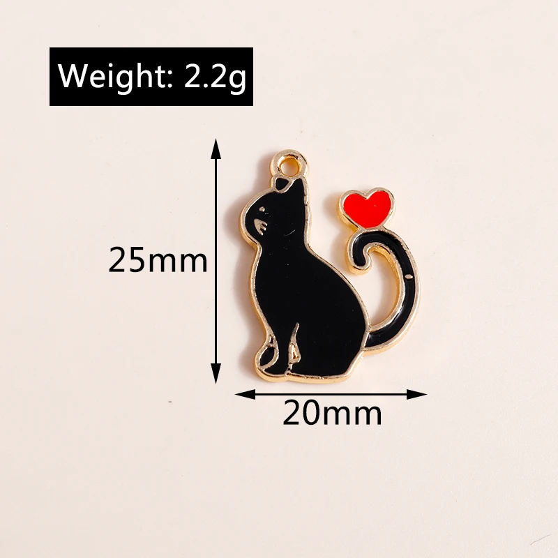 Leslie 10 Stück Emaille Tier Charms Panda Katze Ente Frosch Pinguin Anhänger für Schmuckherstellung DIY Halsketten Ohrringe Schmucksuche – Detail 13