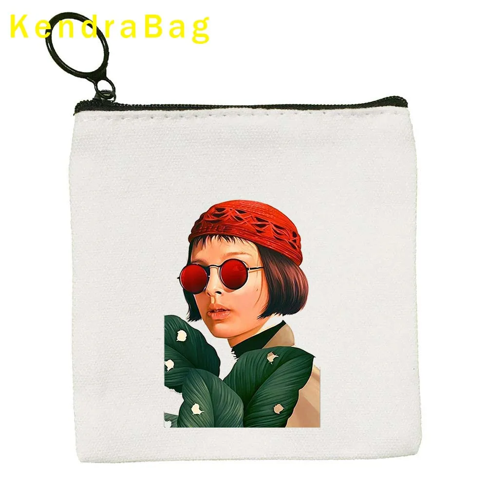 Retro Vintage Movie Fashion Leon Mathilda The Professional Girl, pintura al óleo de dibujos animados, monedero, bolsa, BILLETERA, regalo con cremallera