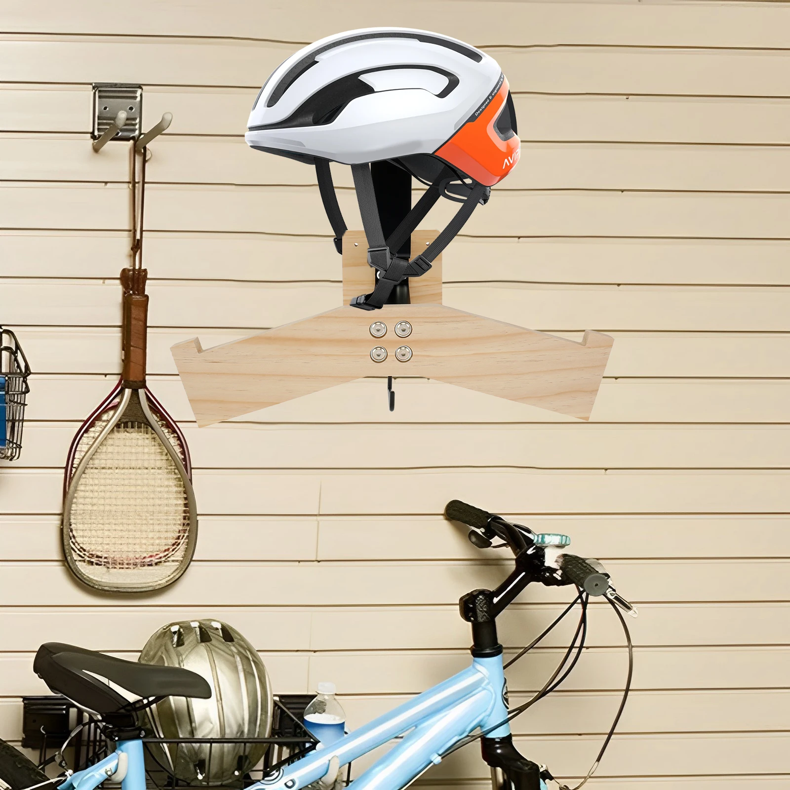 

Motorcycle Helmet Holder Wall Mount Helmet Rack Heavy Duty Load Capacity Helmet Holder Space Saving Helmet Display Hanger for