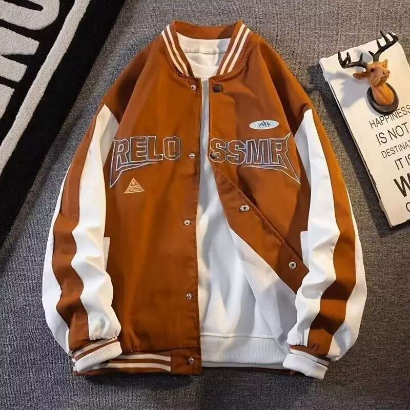 

Свободное мужское бейсбольное платье Jaet, осень-зима, большие размеры, модное повседневное пальто в американском стиле ретро Sle, молодежное пальто (4) Long Sve Top