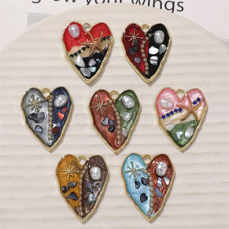 

Min order 20pcs/lot color beads core decoration cartoon hearts shape resin alloy floating locket beads diy jewelry accessory