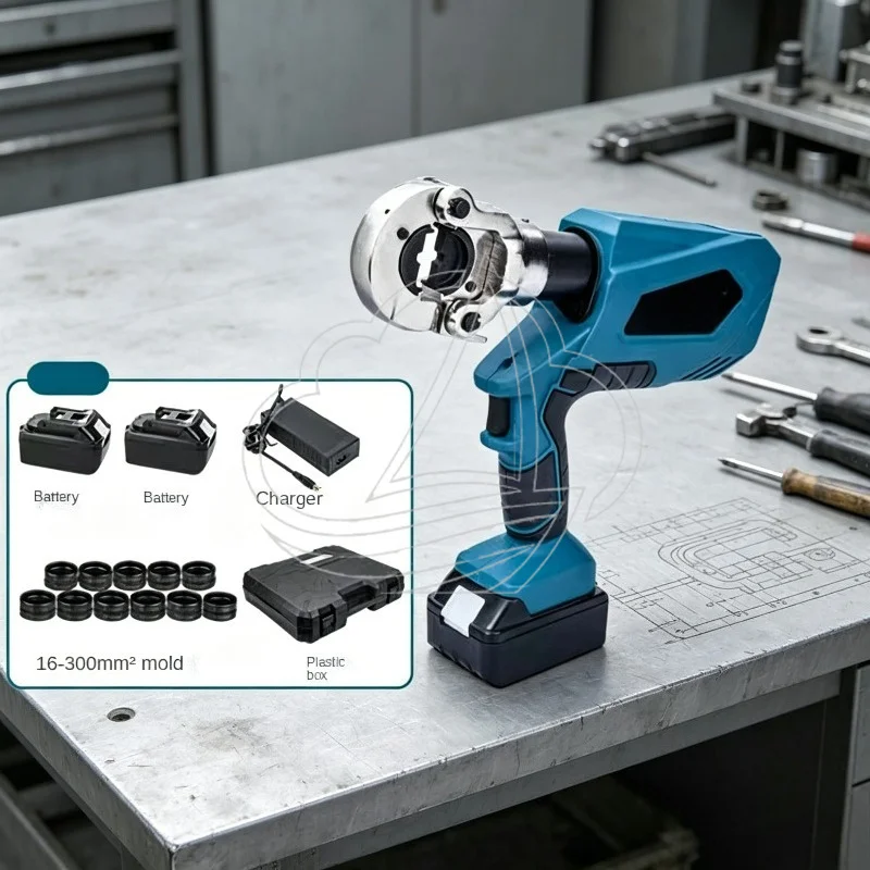 

Cordless Hydraulic Crimping Tool EZ-300/400, 60KN/120KN Electric Crimping Pliers for 16-300/400mm² Cable