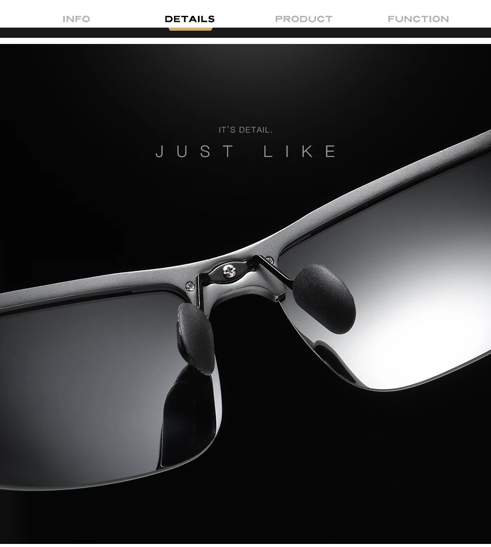 LIOUMO Klassische Legierung Quadratischen Rahmen Polarisierte Sonnenbrille Mann Photochrome Gläser Frau Chameleon Anti-Glare Fahren gafas de sol – Detail 7