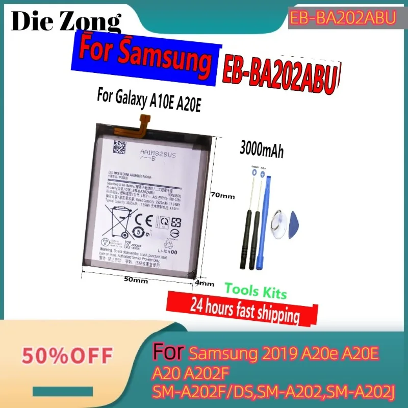 New Flash sales EB-BA202ABU 3000mAh rechargeable batteries For Samsung 2019 A20e A20E A20 A202F SM-A202F/DS,SM-A202,SM-A202J