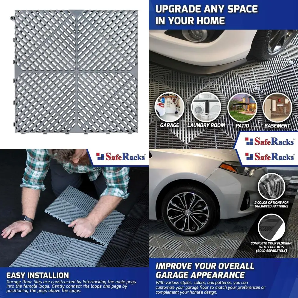 Piastrelle per garage ad incastro a costine: pavimenti in polipropilene modulari ventilati, autodrenanti, antiscivolo, ideali per una presa sicura