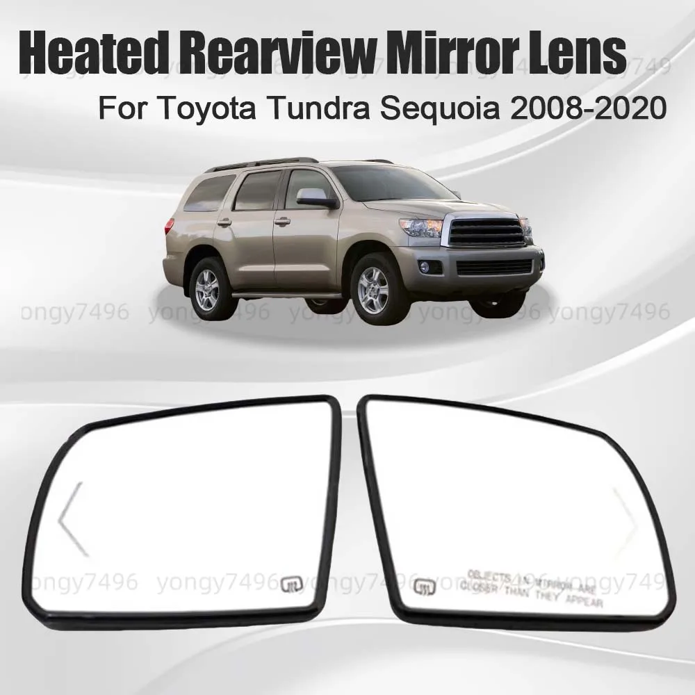 

Car Wide Angle Heated Rearview Mirror Lens For Toyota Tundra Sequoia 2008-2020 Rearview Accessories With Steering Blind Spot