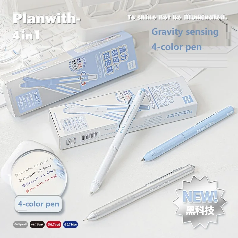 Imagem -02 - Planwith Gravidade Sensitive Pen Canetas Ball Point Lápis Automático Exame Quick Dry Escrita Suprimentos Cores 0.7 mm 0.5 mm