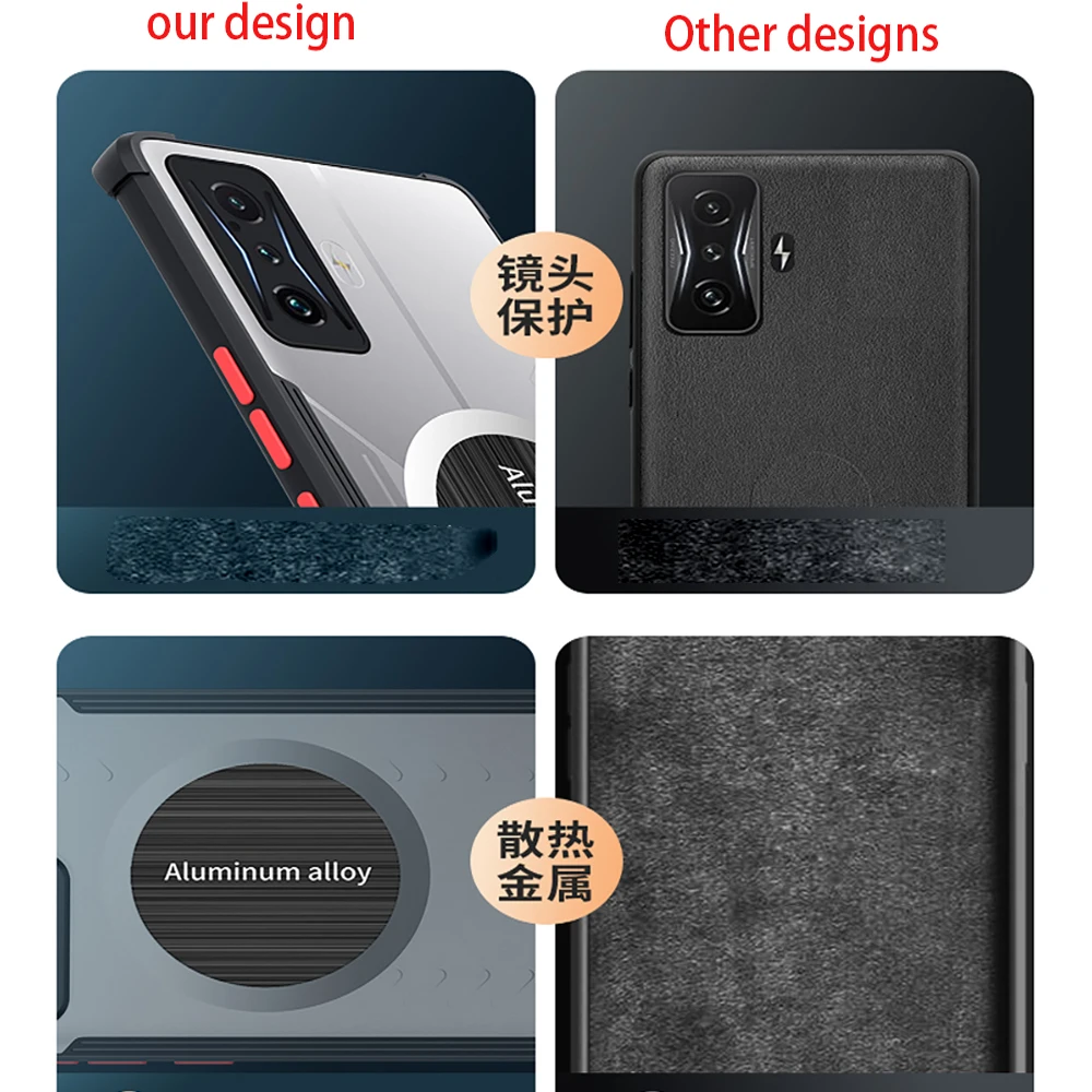 Graphene Airbag anti-fall Protective Phone Cases For Xiaomi Poco F4 GT Gaming Case Heat Dissipation Cover Poco F 4 GT  Case