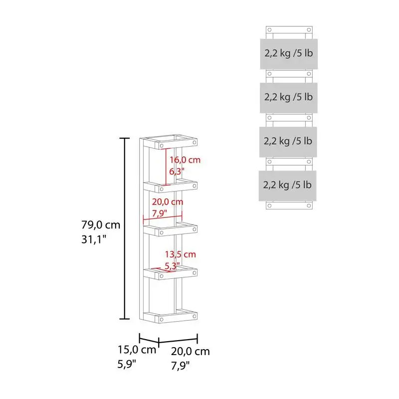 Portasciugamani da parete verticale a 5 livelli, organizer da bagno per asciugamani e accessori