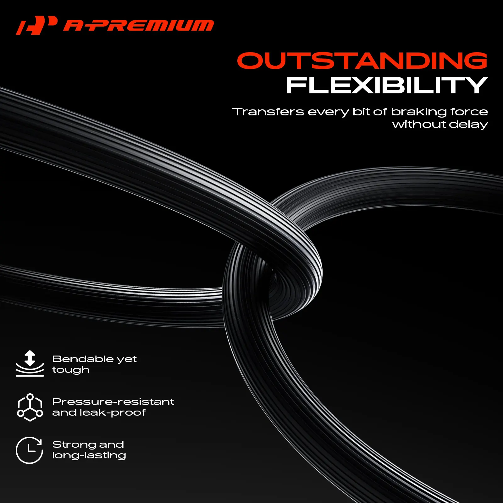 A-Premium Front Passenger Side Brake Hydraulic Hose for Honda Accord 1990-1997 Odyssey 1995-1998 Acura CL 1997-1999 Isuzu Oasis