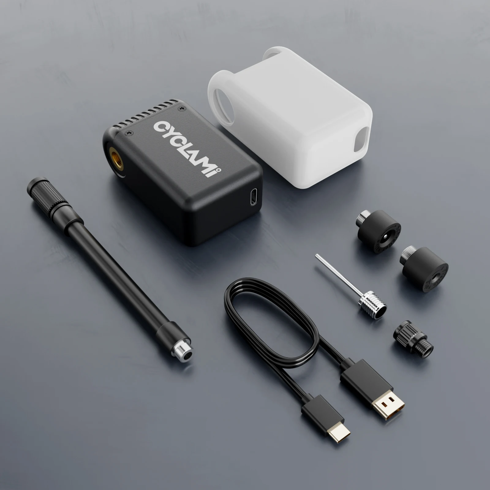 CYCLAMI A2 مضخة دراجة صغيرة محمولة قابلة للشحن منفاخ هواء 100 رطل لكل بوصة مربعة نوع-C ملحقات الدراجة لإطارات شريدر بريستا A2MINI