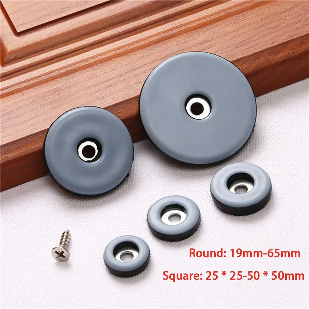 8Pcs Plastic Sliding Foot Pad Round/Square White Furniture Leg Protection Pad Slide Wear-Resistant Floor Protection Foot Cover