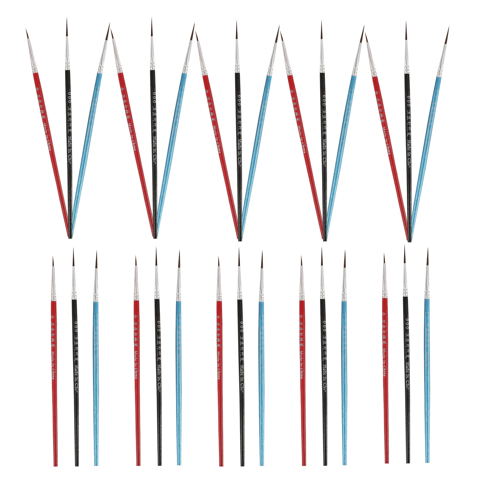 

30 Pcs Oil Painting Brushes Set Black Assorted Tips for Acrylic Gouache Watercolor Miniature Craft Paintbrushes