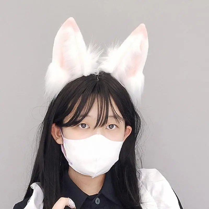 77JB สาวอะนิเมะตัวละครหูรูปร่างแถบคาดศีรษะท่อขนย้ายหูขนสัตว์